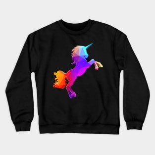 Beautiful Geometric Polygon Unicorn Crewneck Sweatshirt